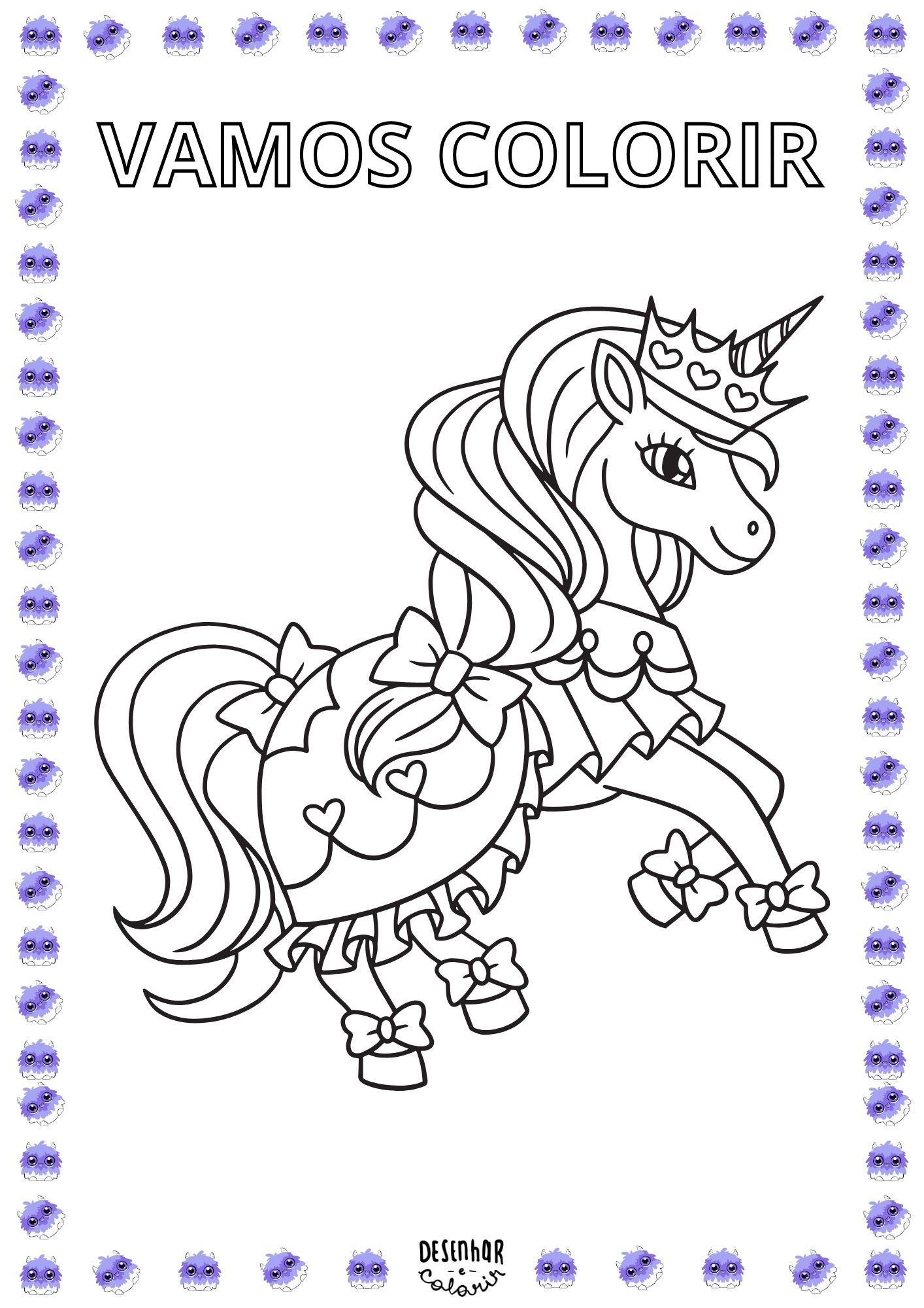 desenho de unicórnio para colorir