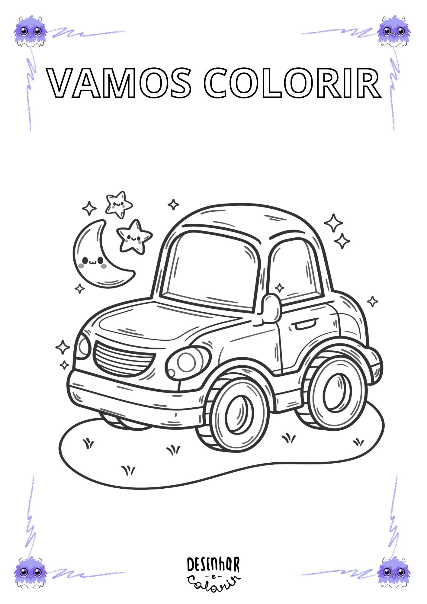 desenhos de carrinhos para colorir