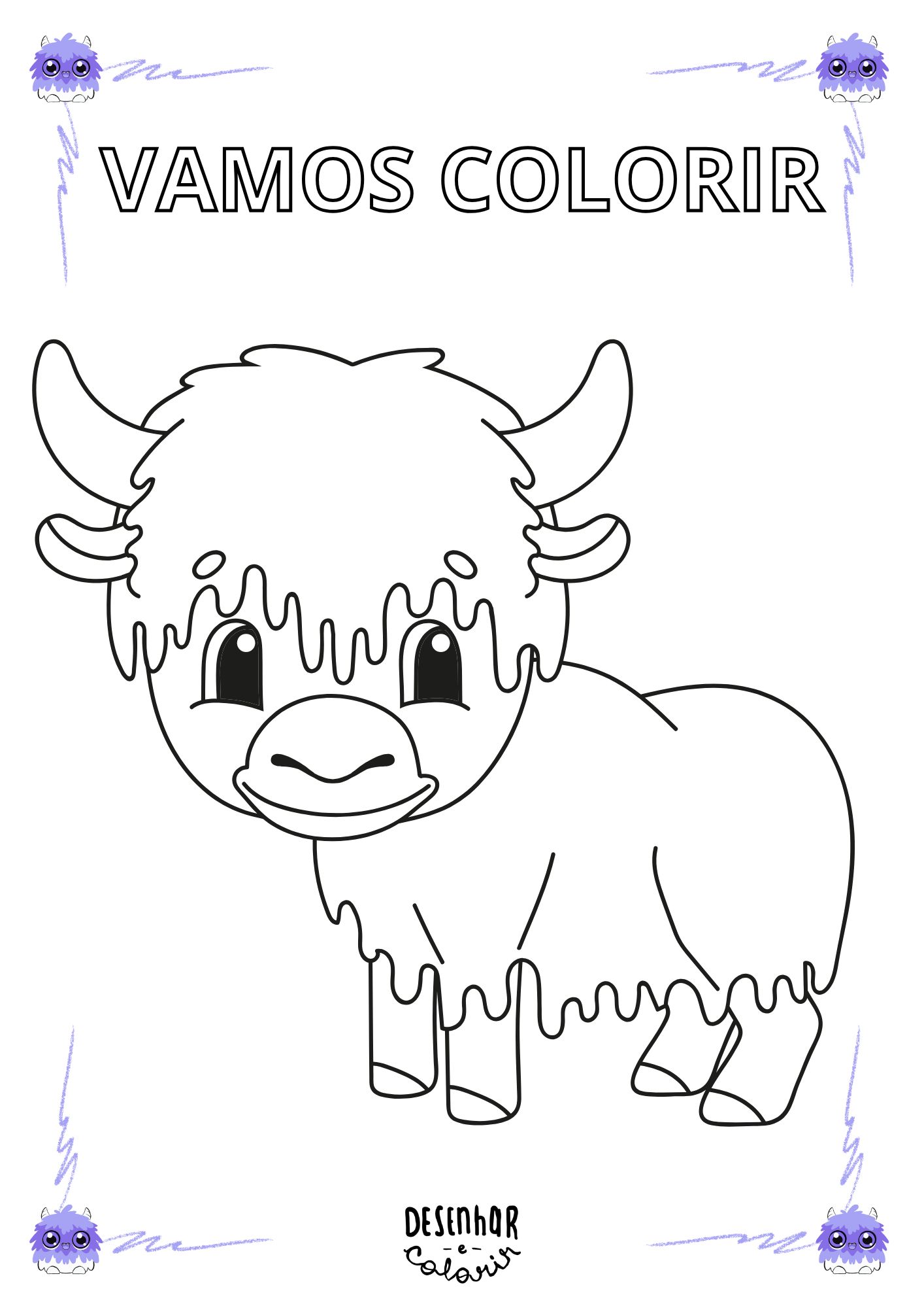 desenhos fofos de animais para colorir