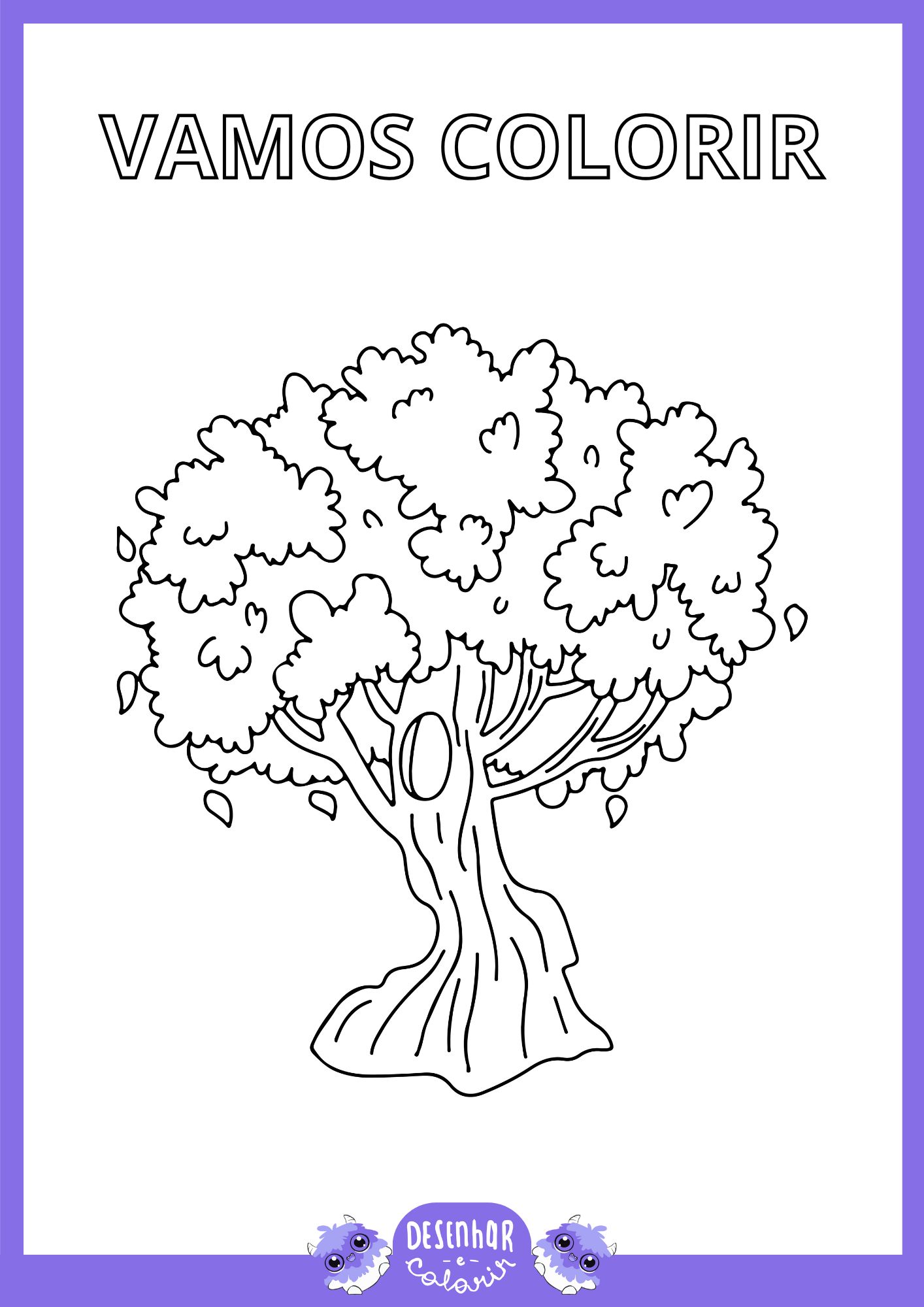 Desenho de árvores para colorir