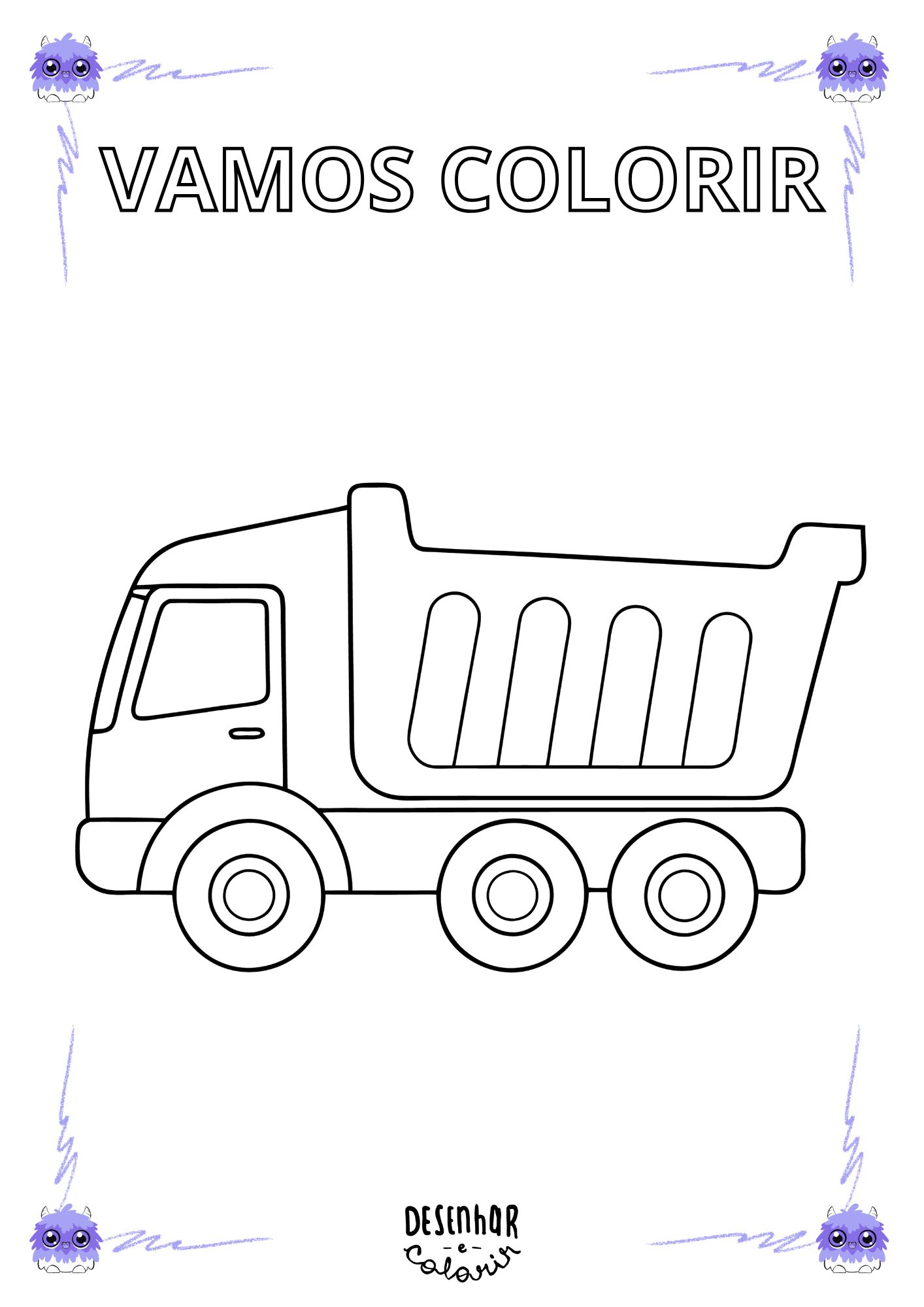 caminhão caçamba para colorir