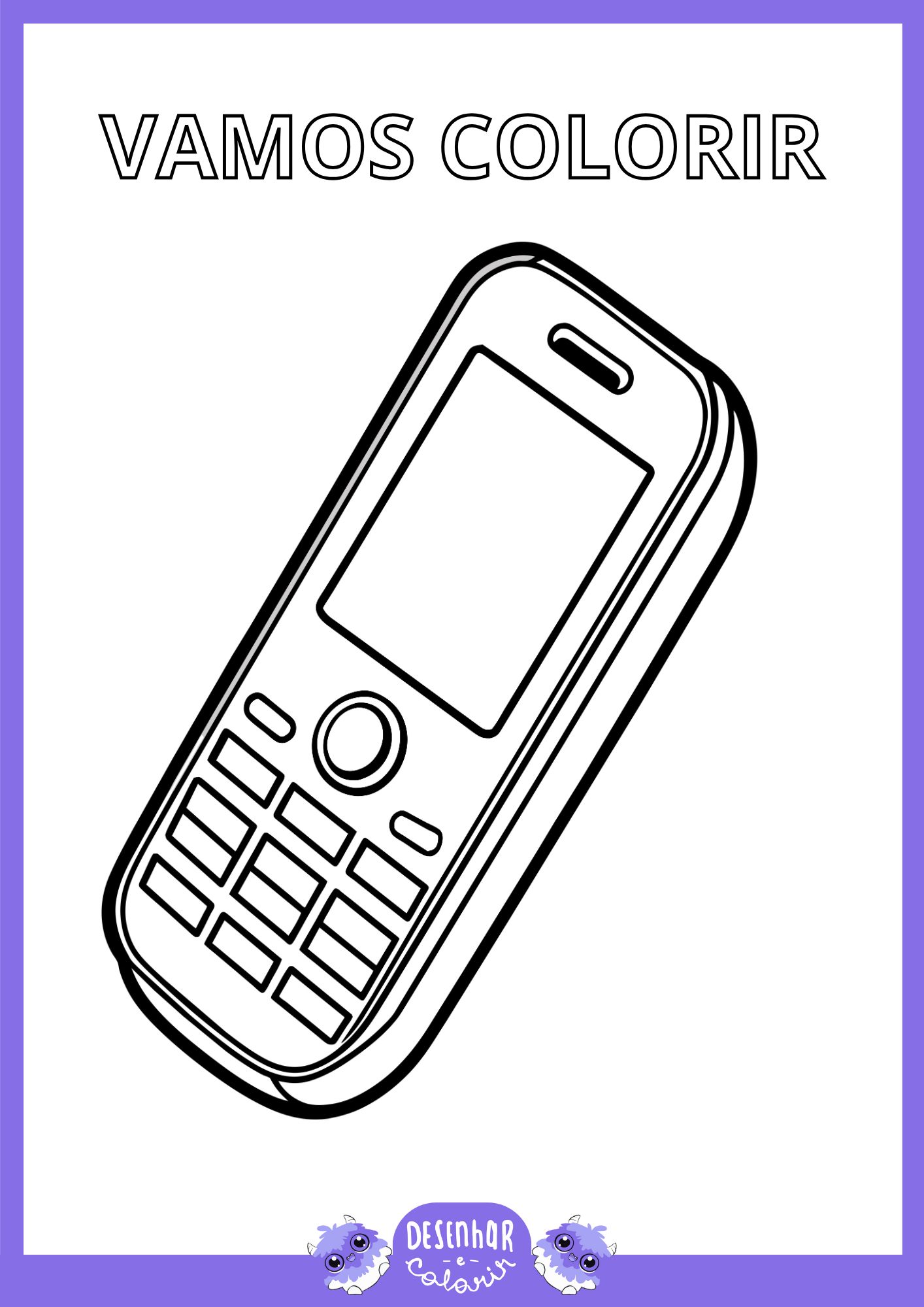telefone para colorir