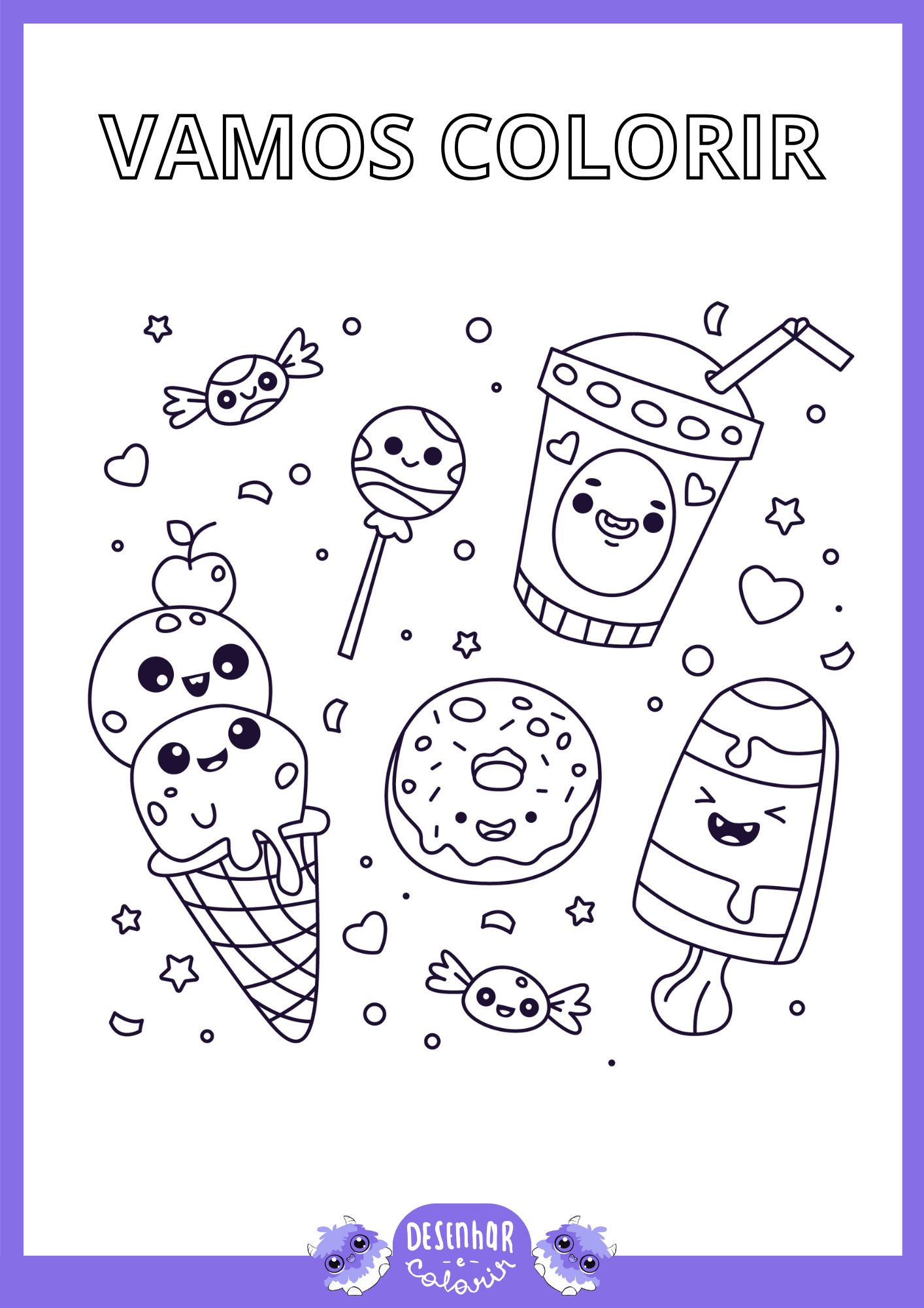 Desenho de doces para colorir