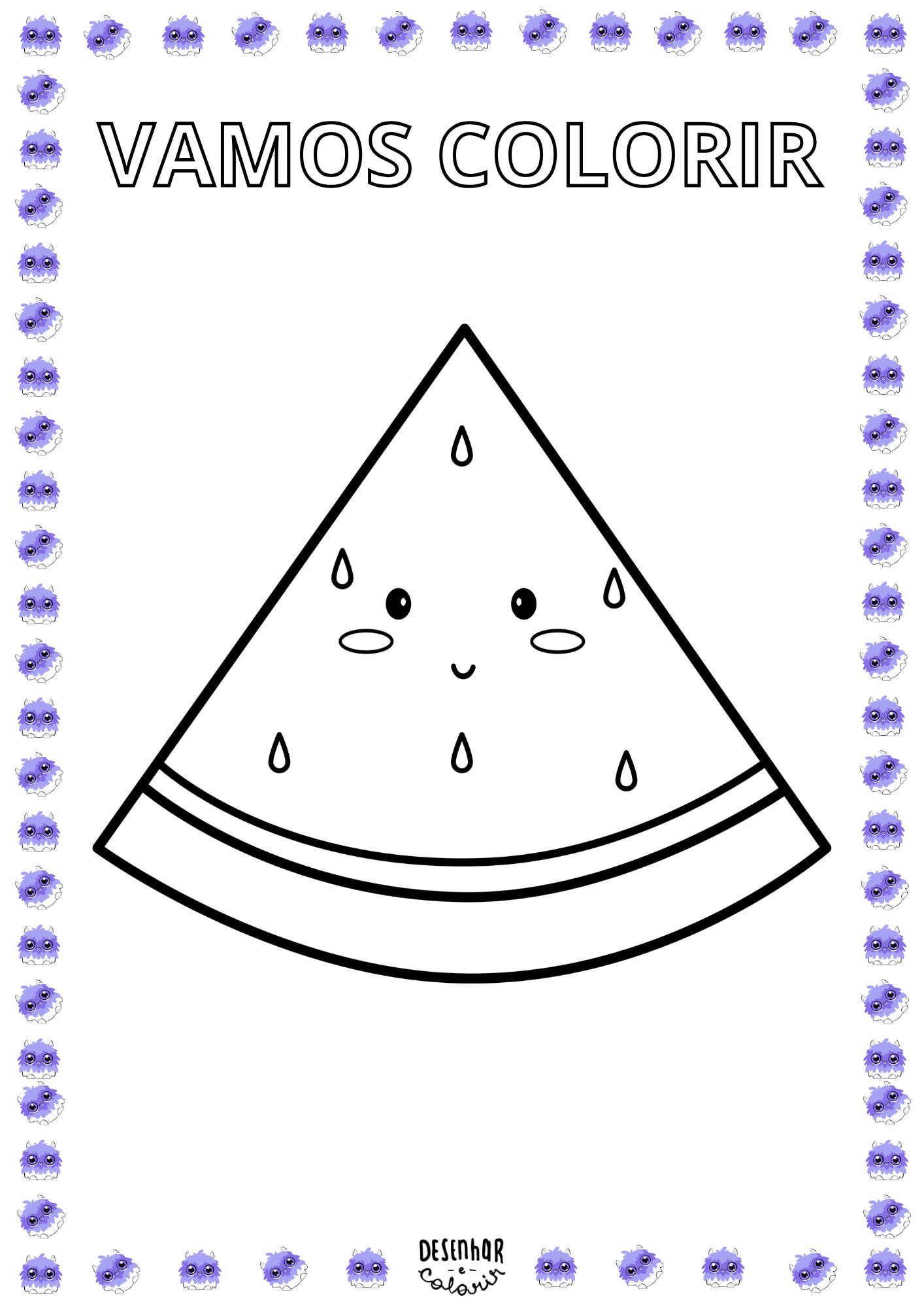 Desenho de melancia para colorir