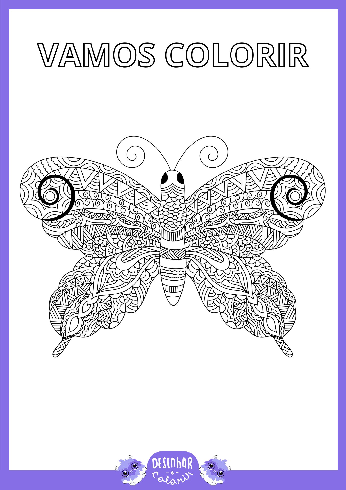 mandala borboleta para colorir