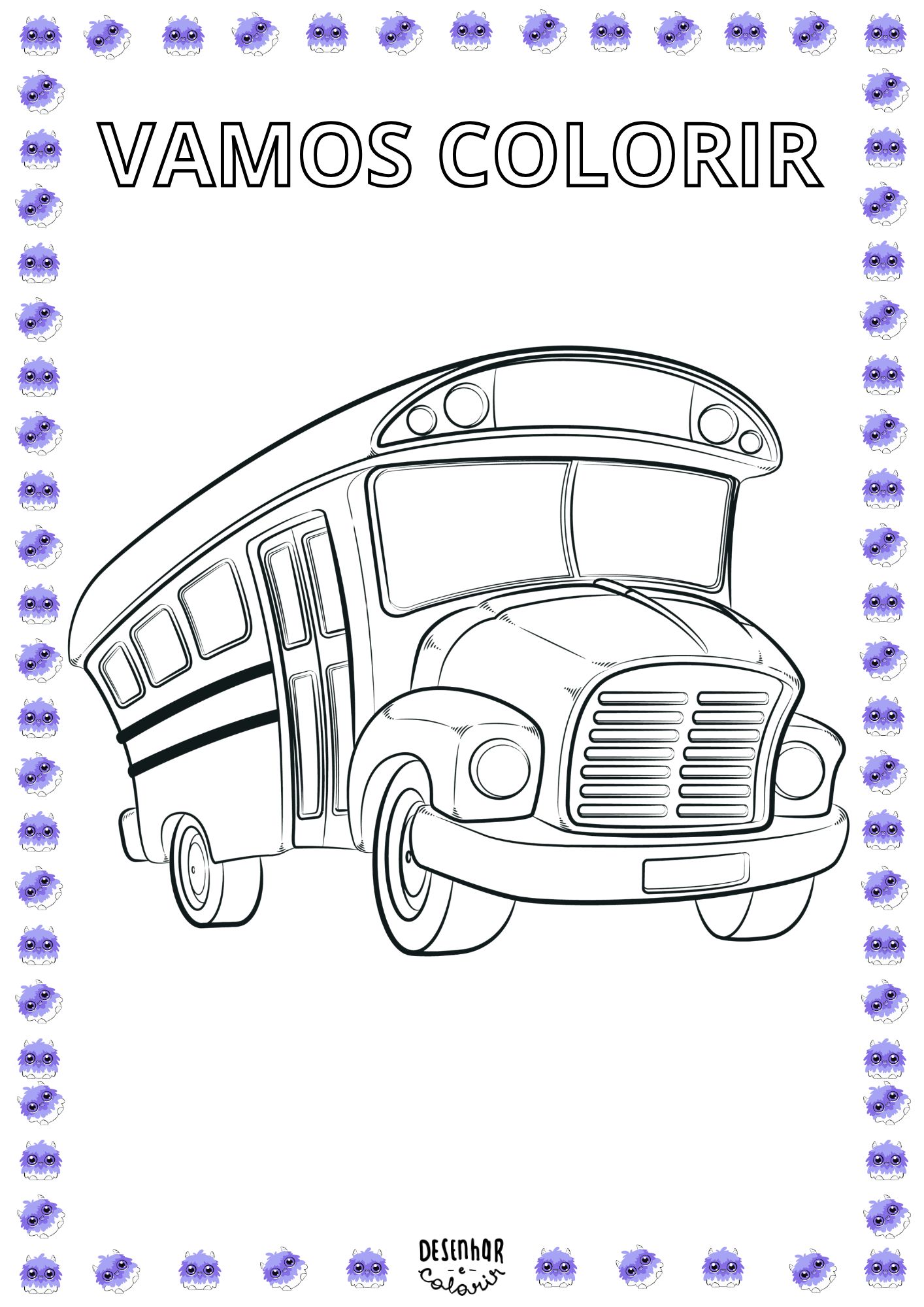desenho para colorir ônibus