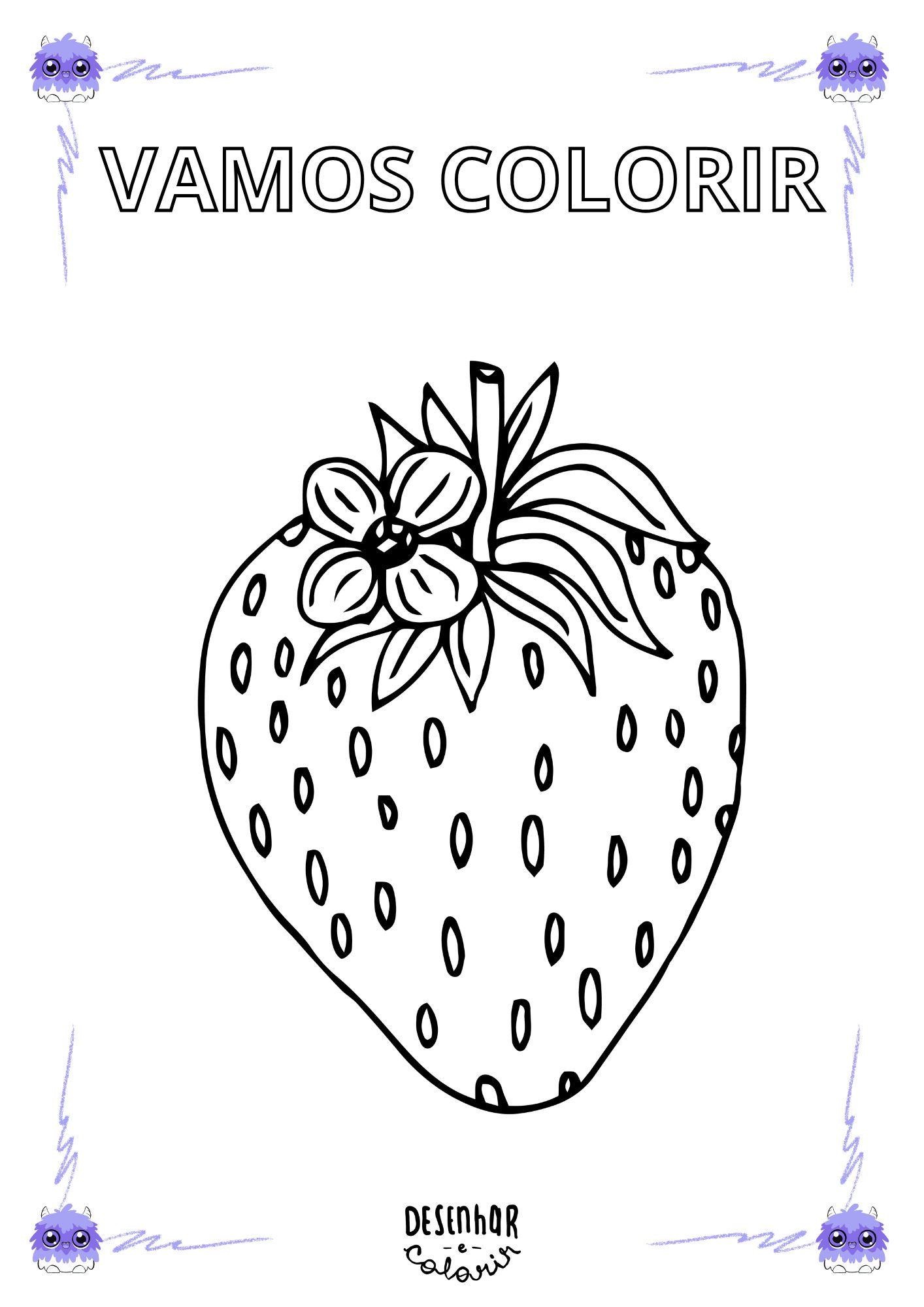 Morango para colorir
