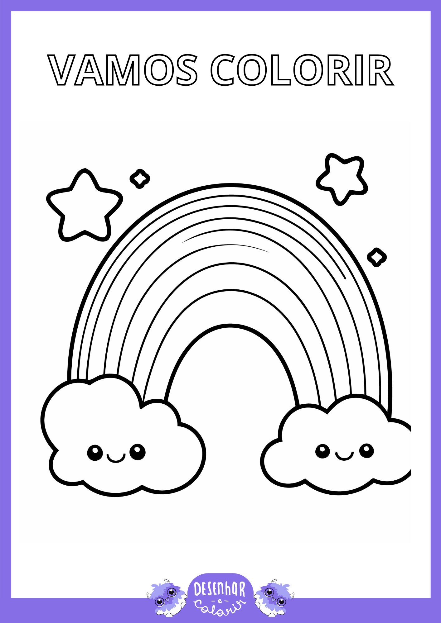 imagens de arco-íris para colorir