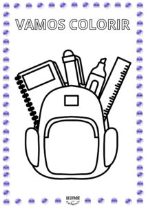 materiais escolares para colorir