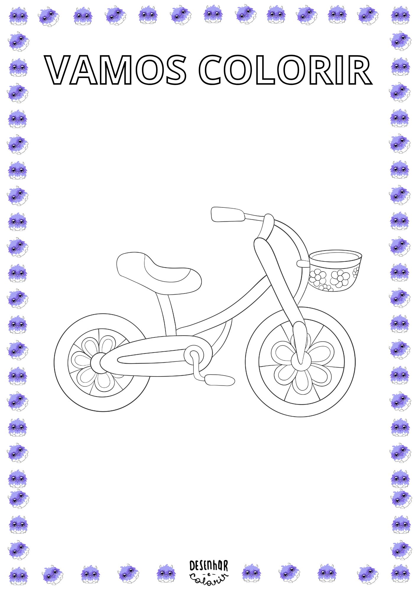bicicleta desenho para colorir