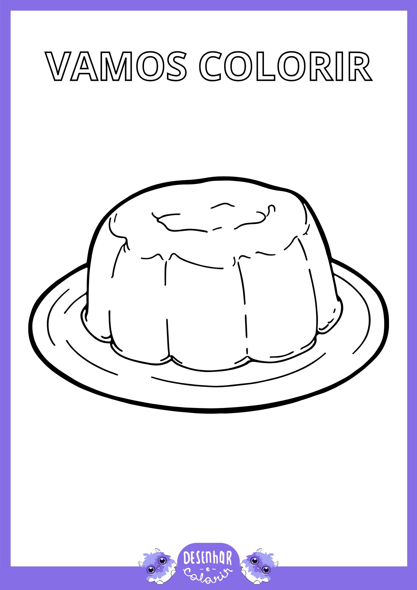 Bolo de fubá para colorir