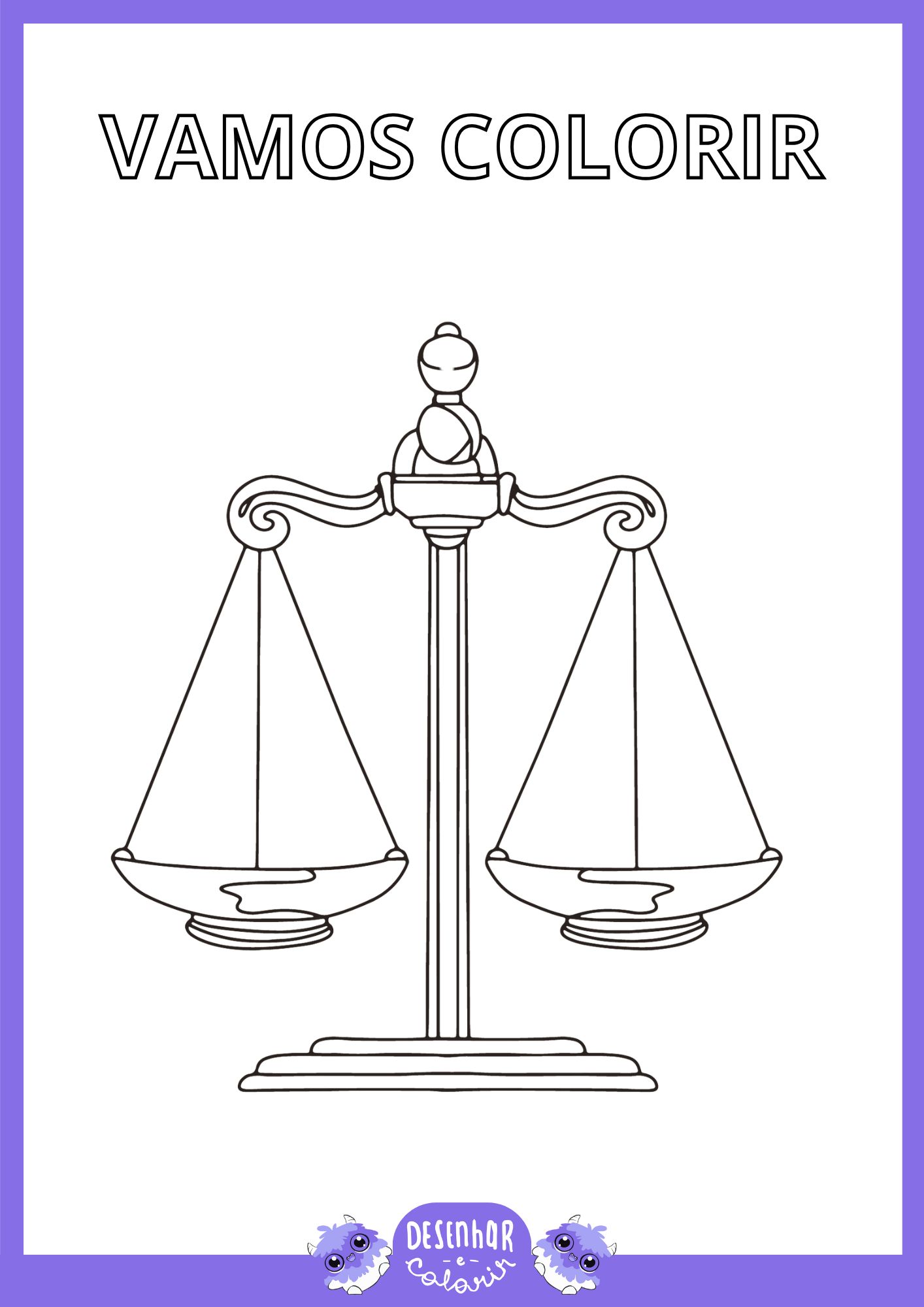 Desenho de balança para colorir, perfeito para crianças