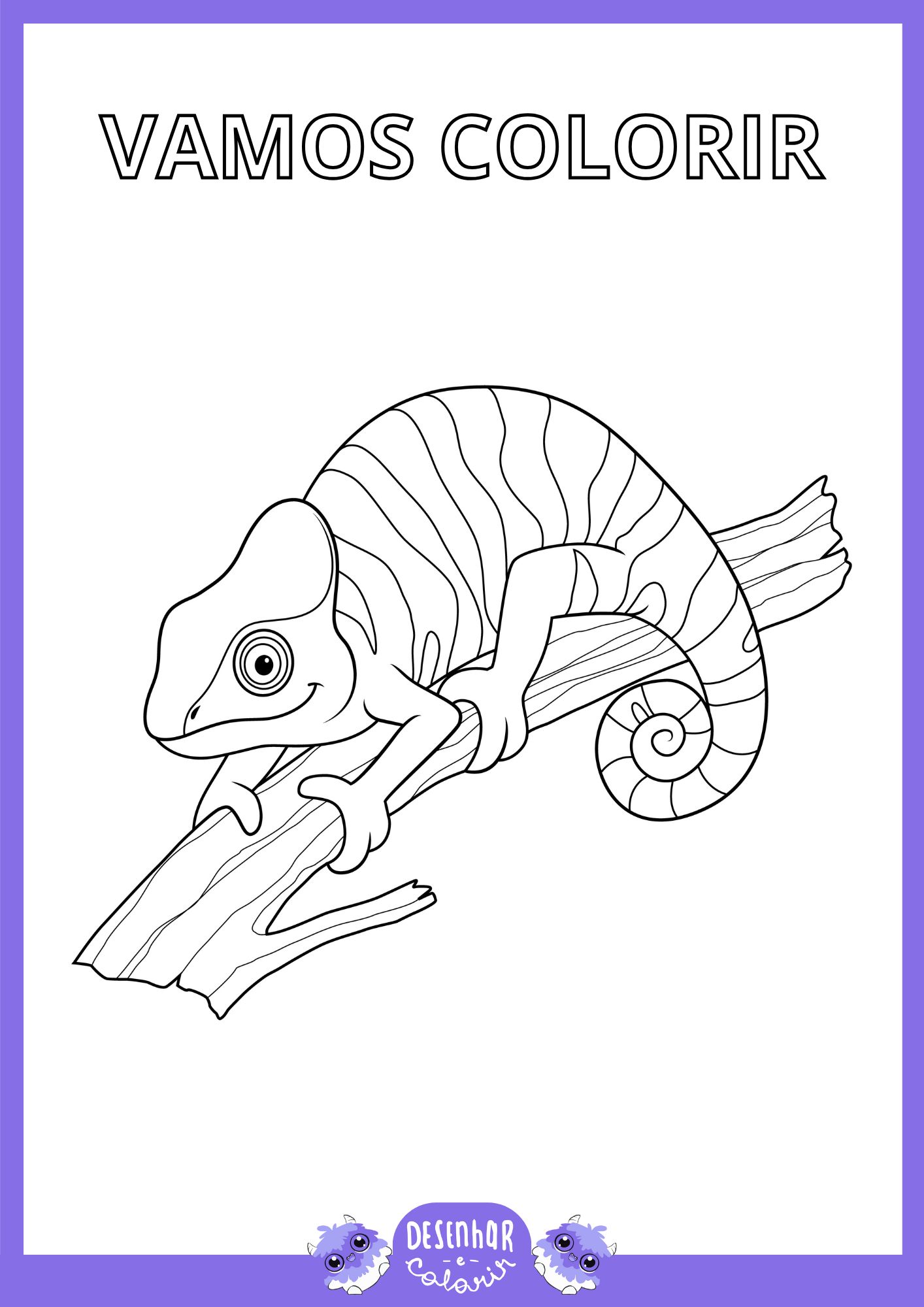 Desenho de camaleão para colorir