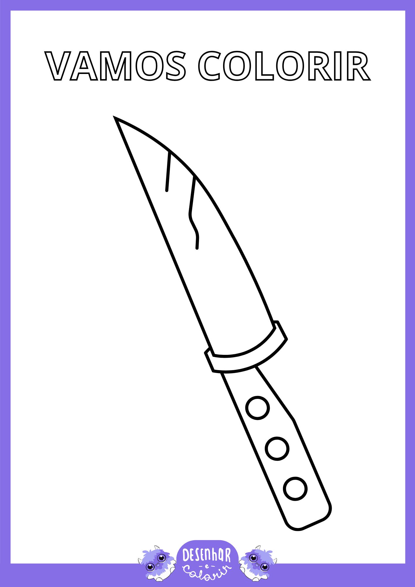 Desenho de faca para colorir