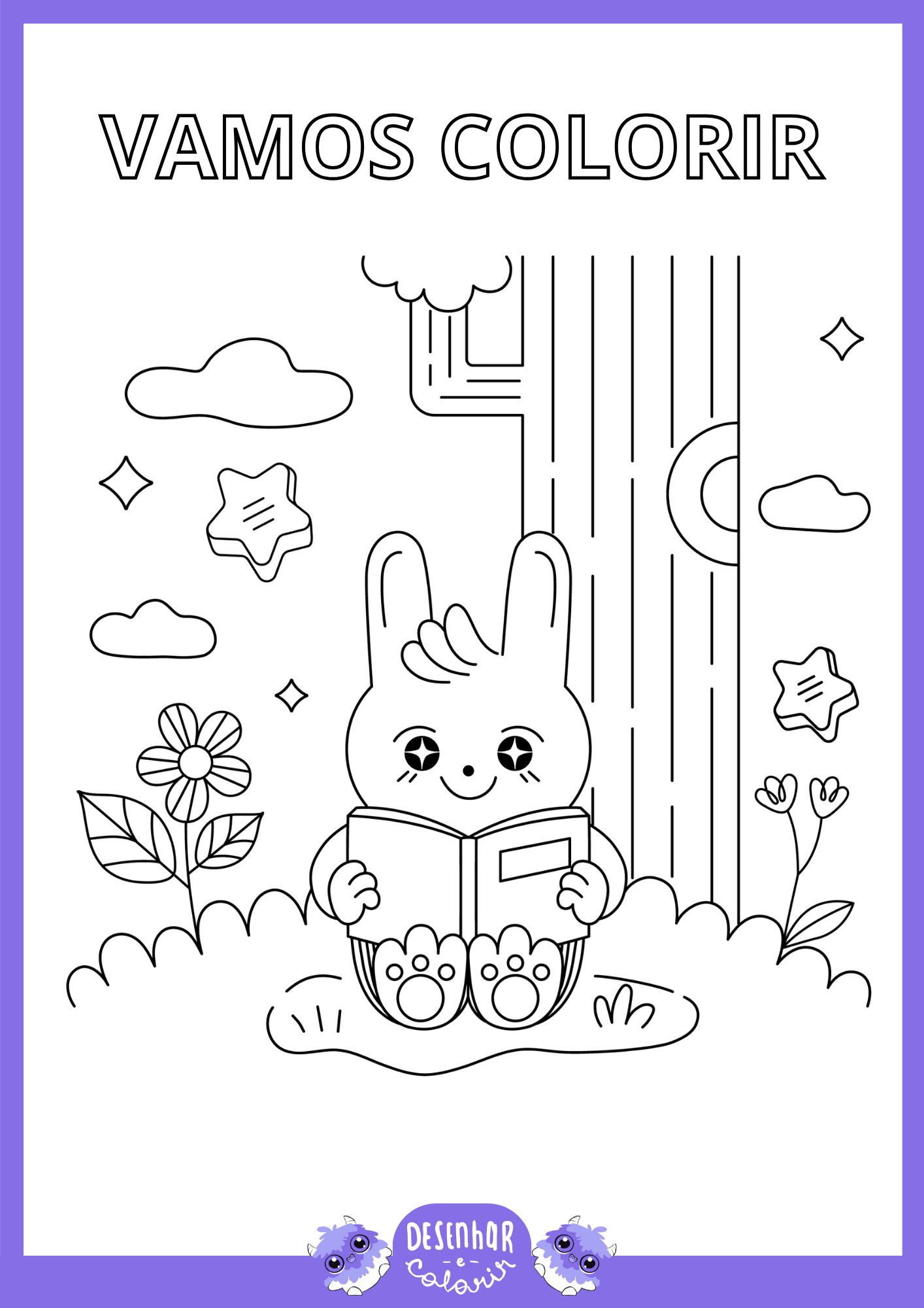 Desenho de coelho para colorir