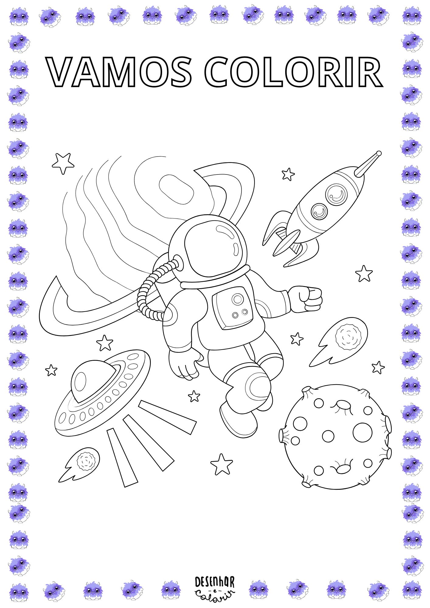 Desenho de galáxia para colorir