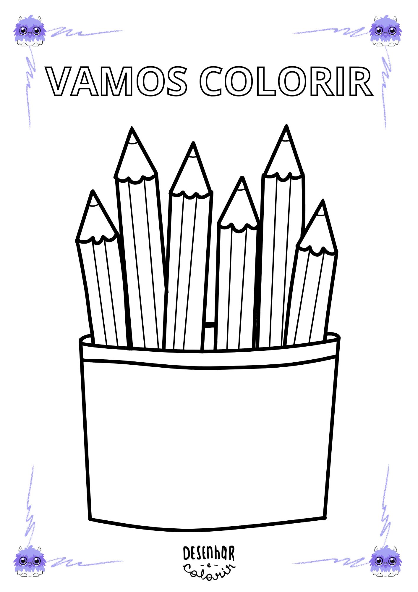Desenho de lápis de cor para colorir