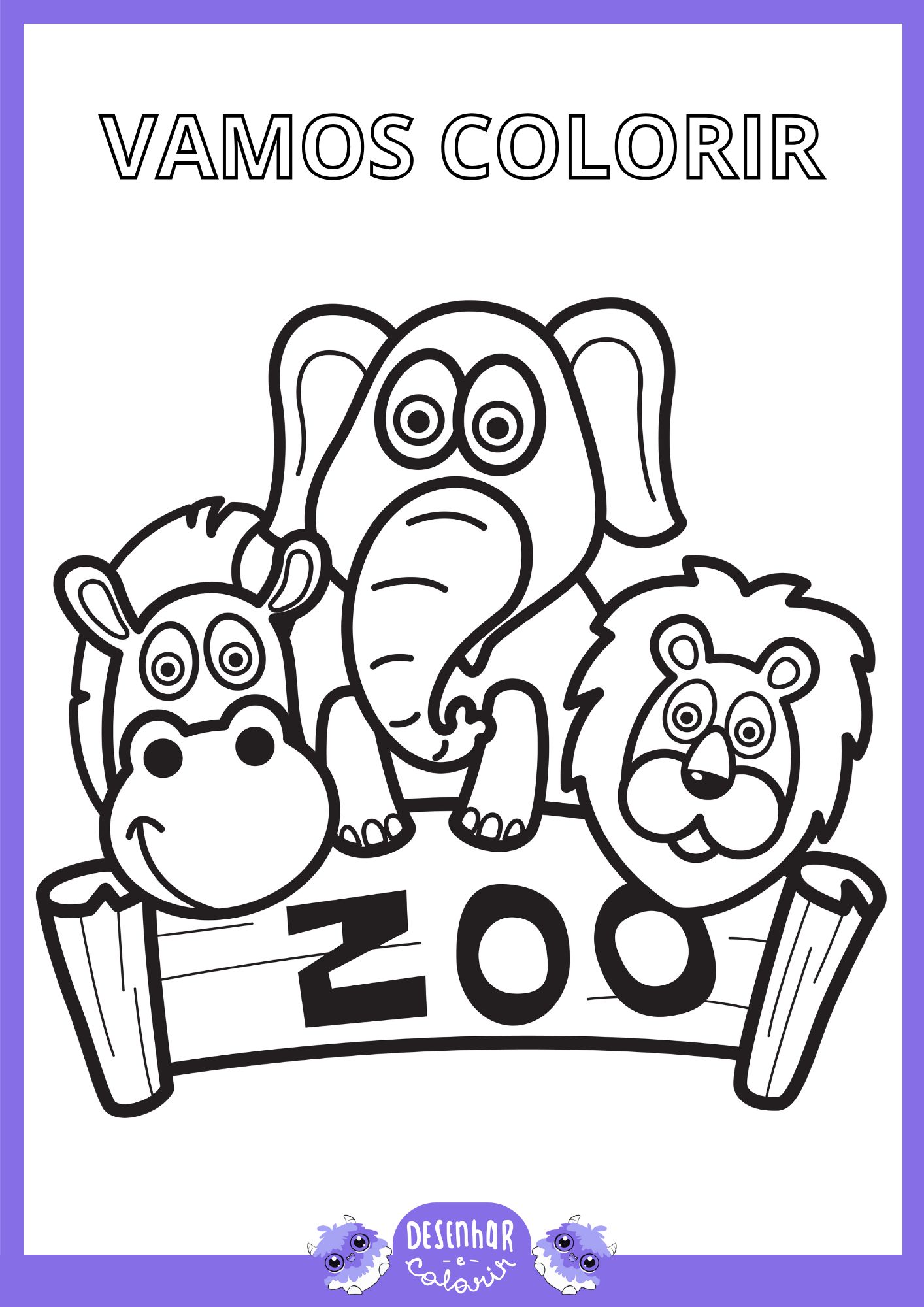Desenho de Zoológico para Colorir