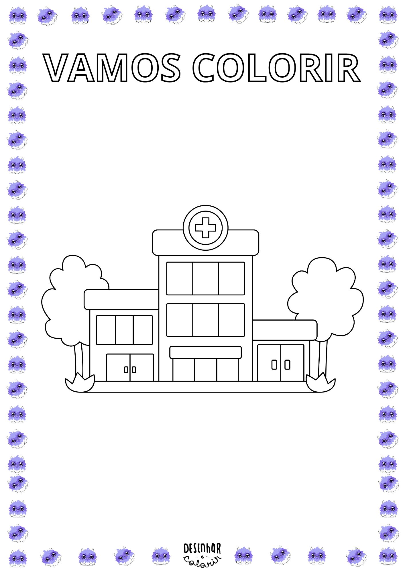 desenhos de hospital para colorir