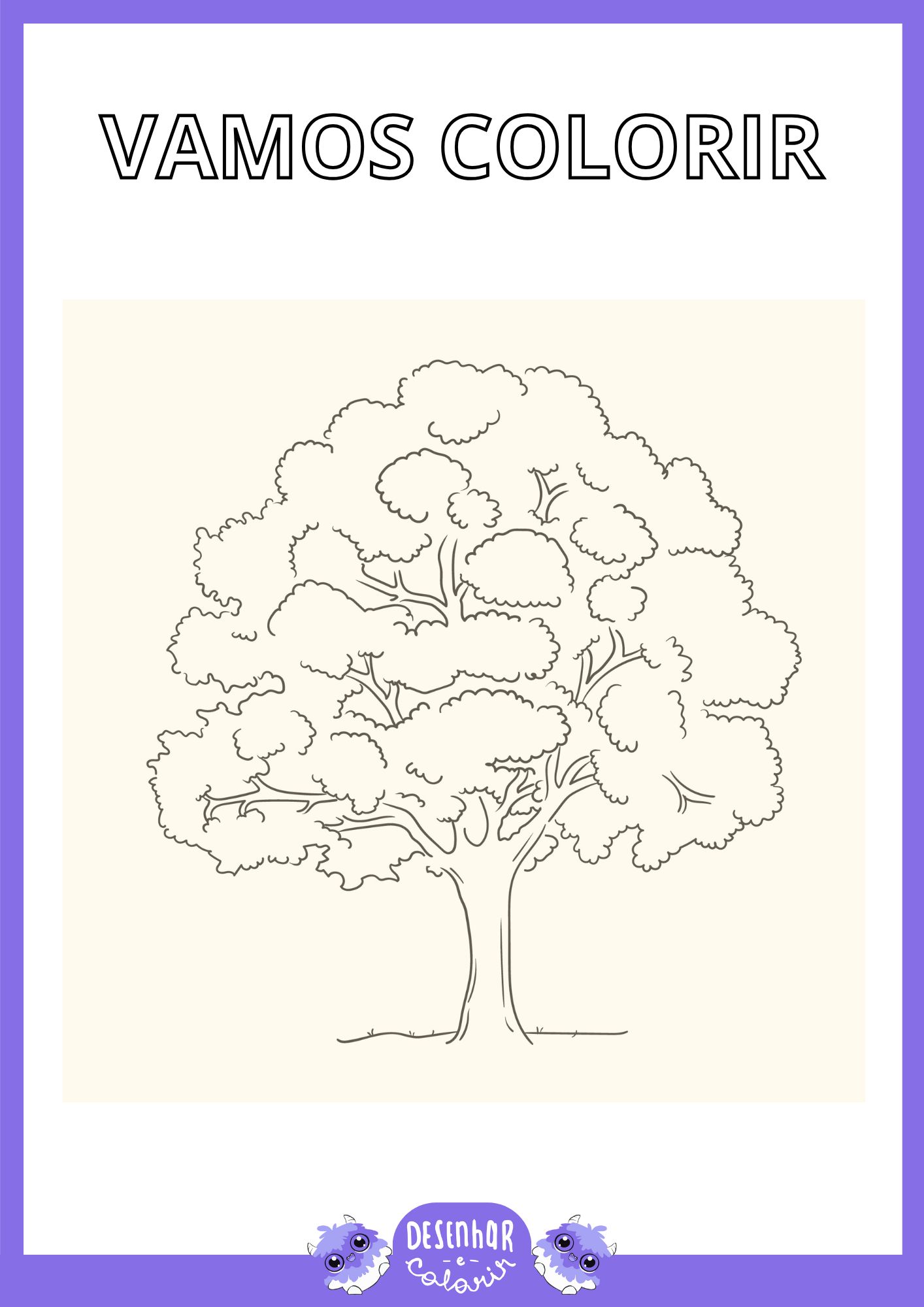 Desenho de árvore para colorir no Dia da Árvore