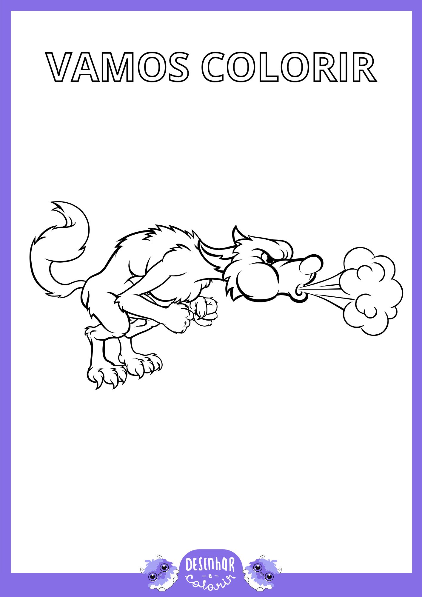 lobo para colorir