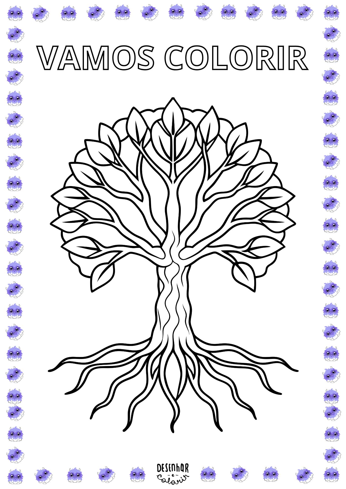Desenho da Árvore da Vida para colorir