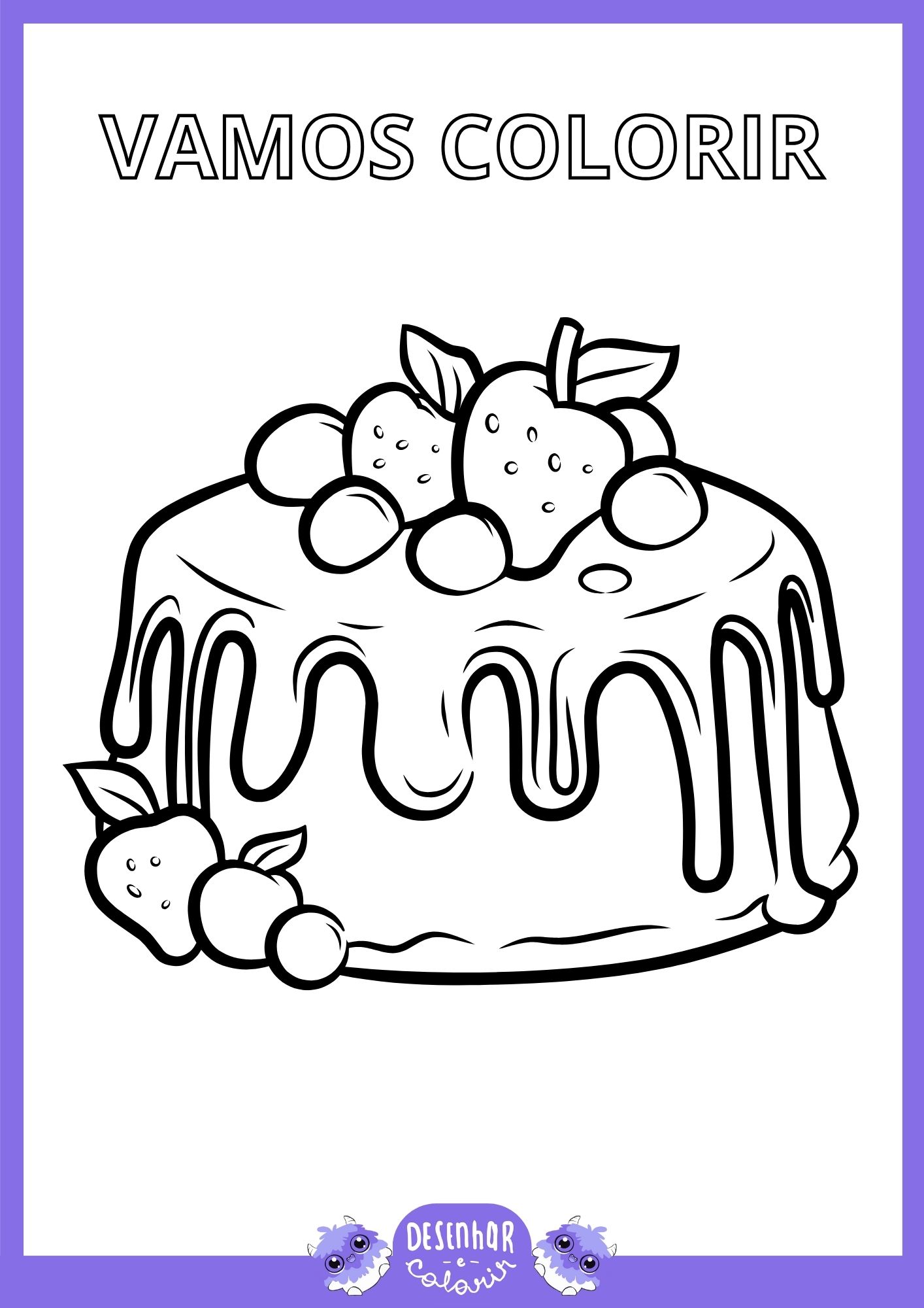 desenho de bolo para colorir