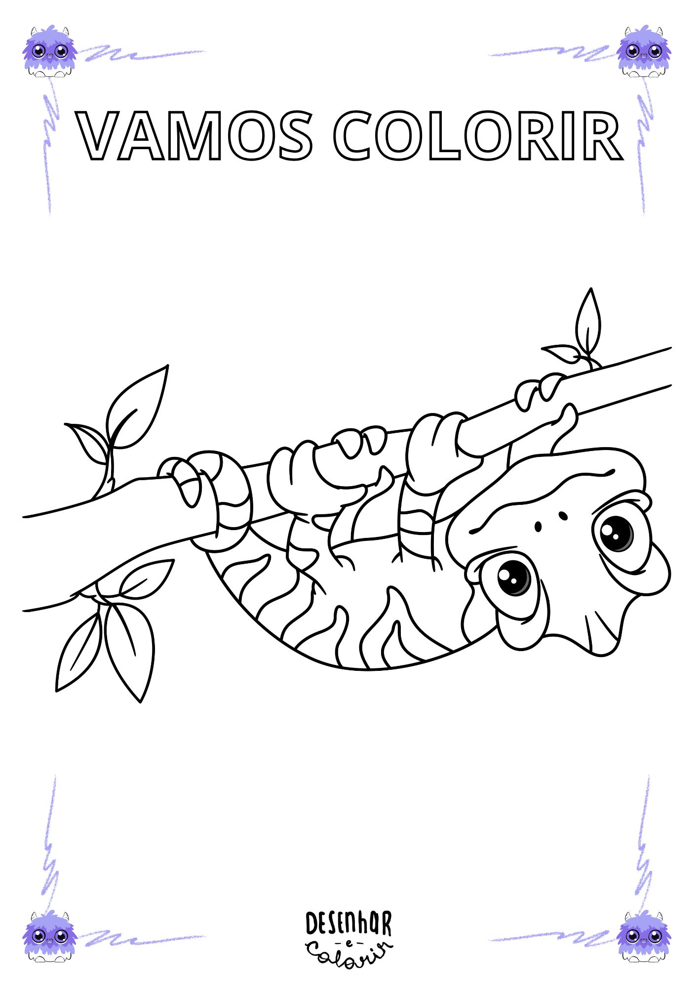 Desenho de camaleão para colorir