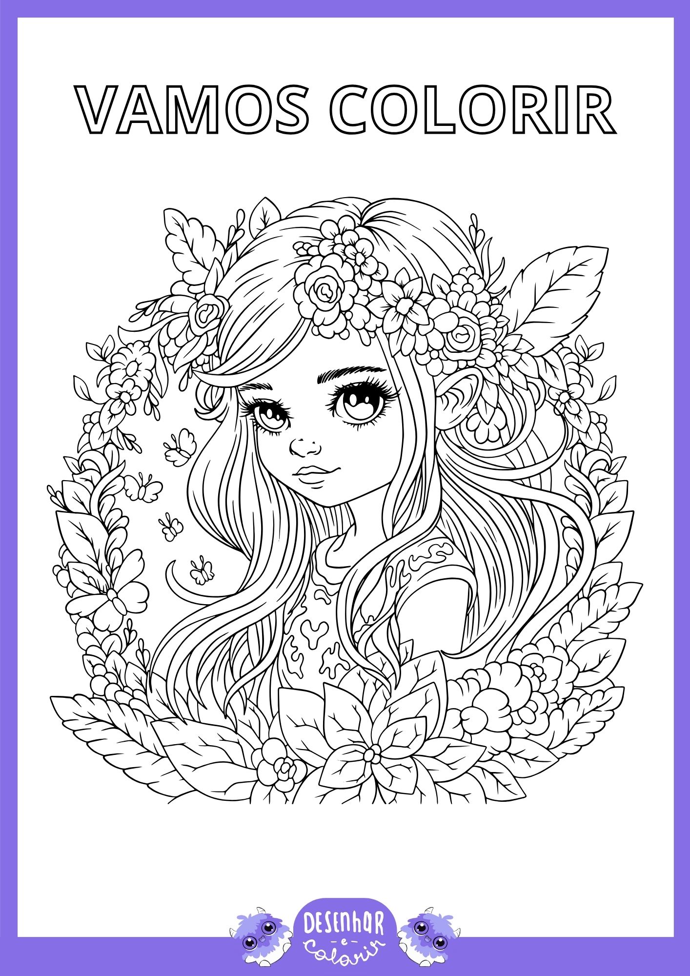desenho de menina bonita para colorir