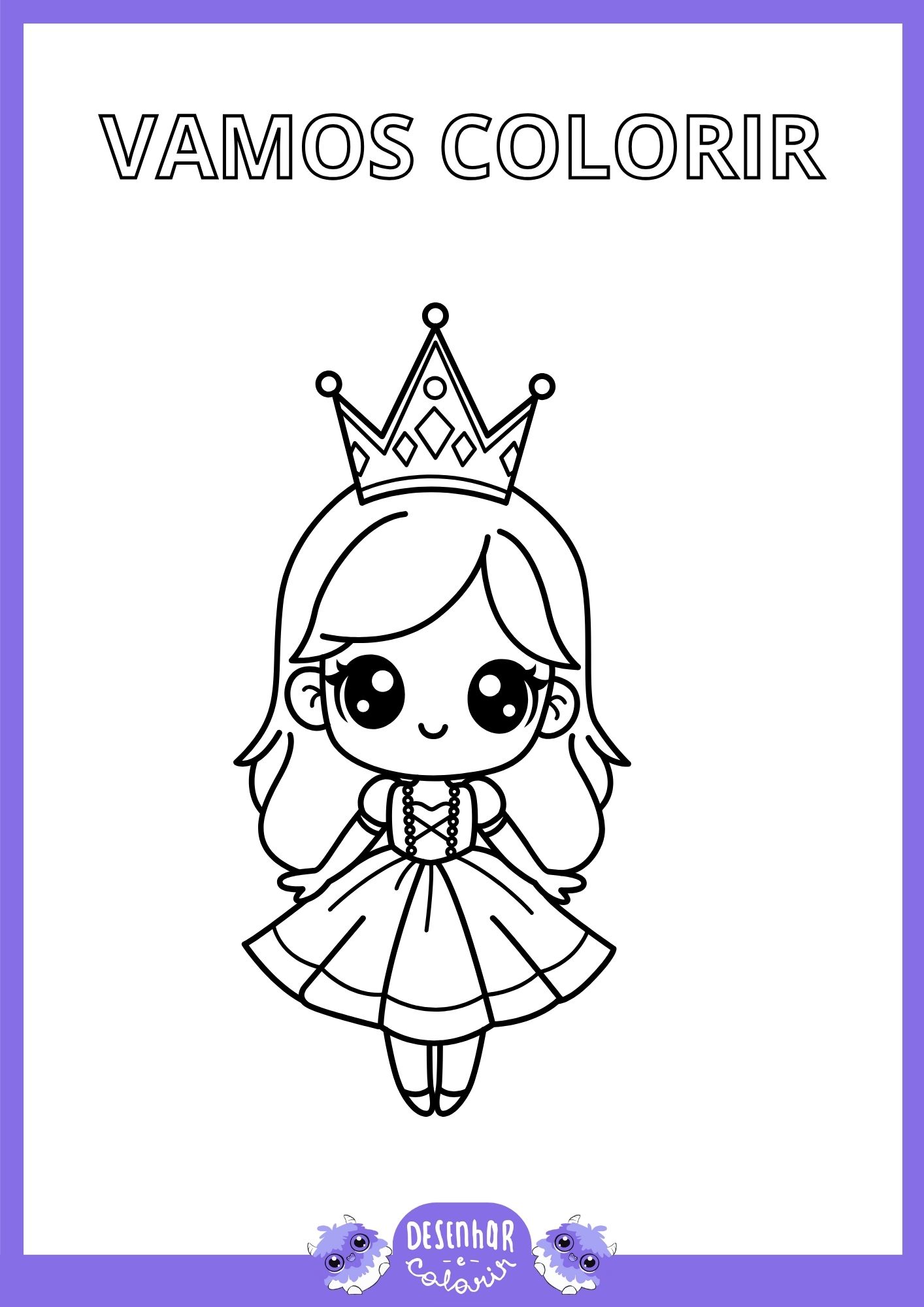 desenho de menina fofa para colorir