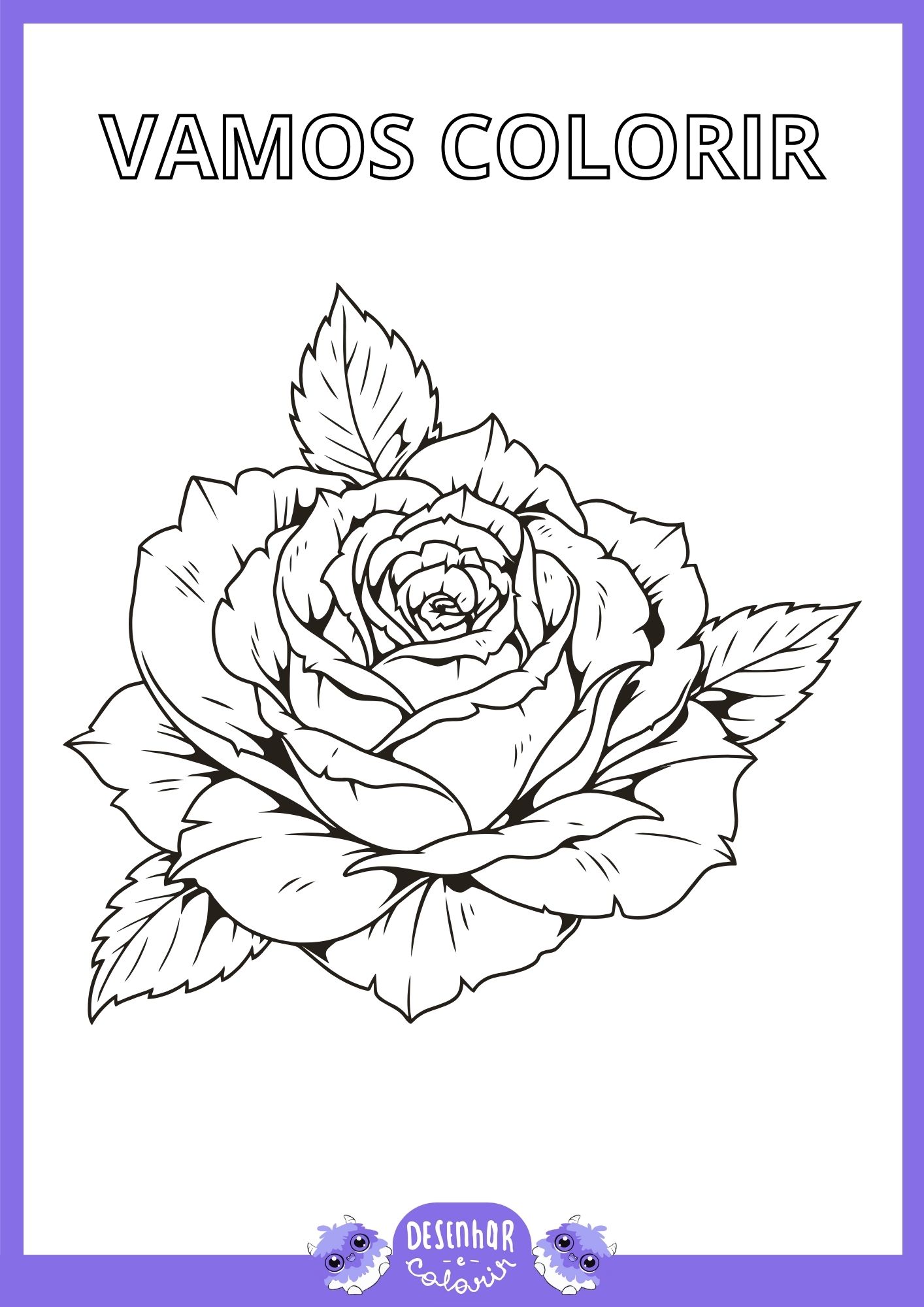 Desenho de rosa para colorir