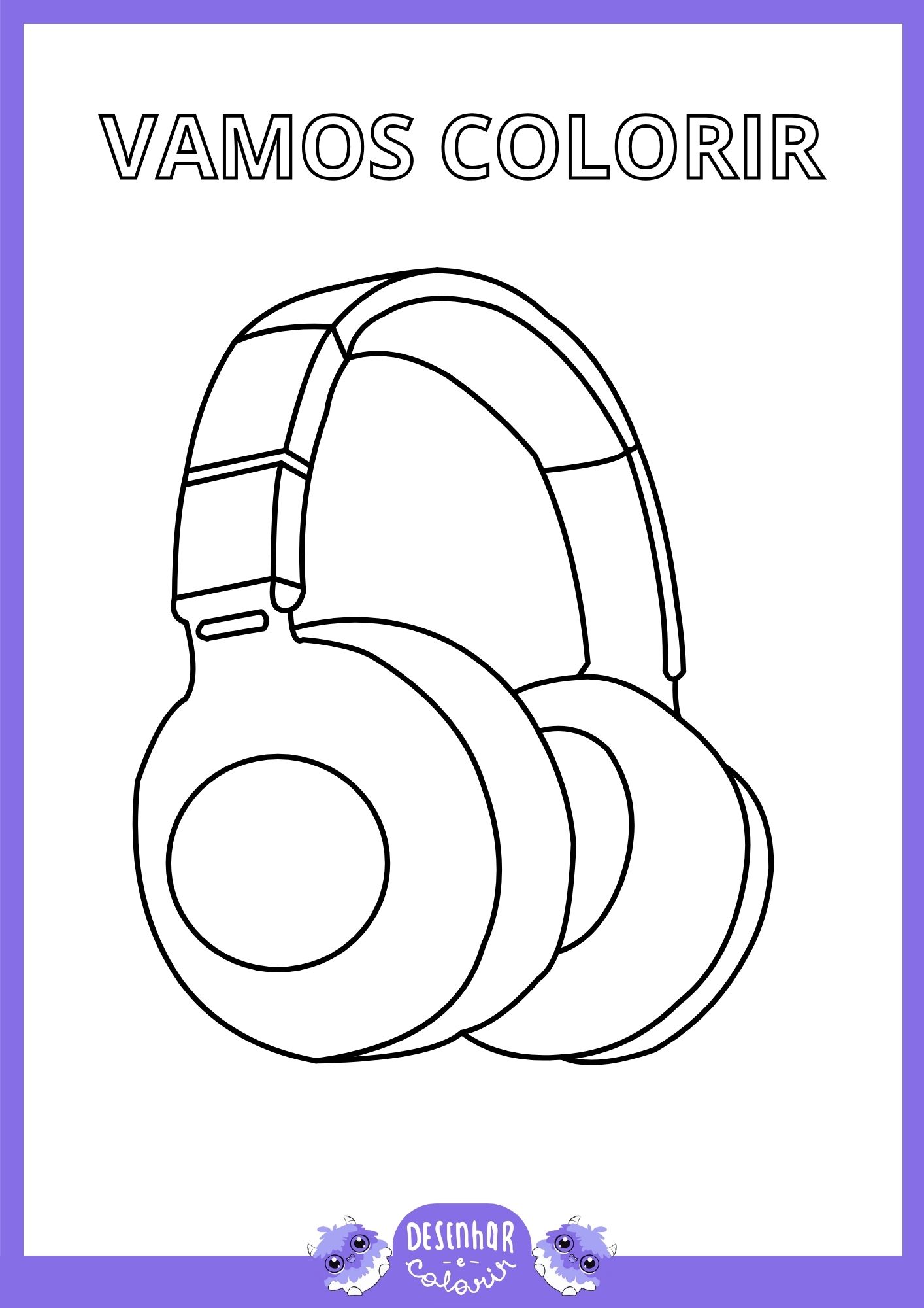 Desenho de fone de ouvido para colorir