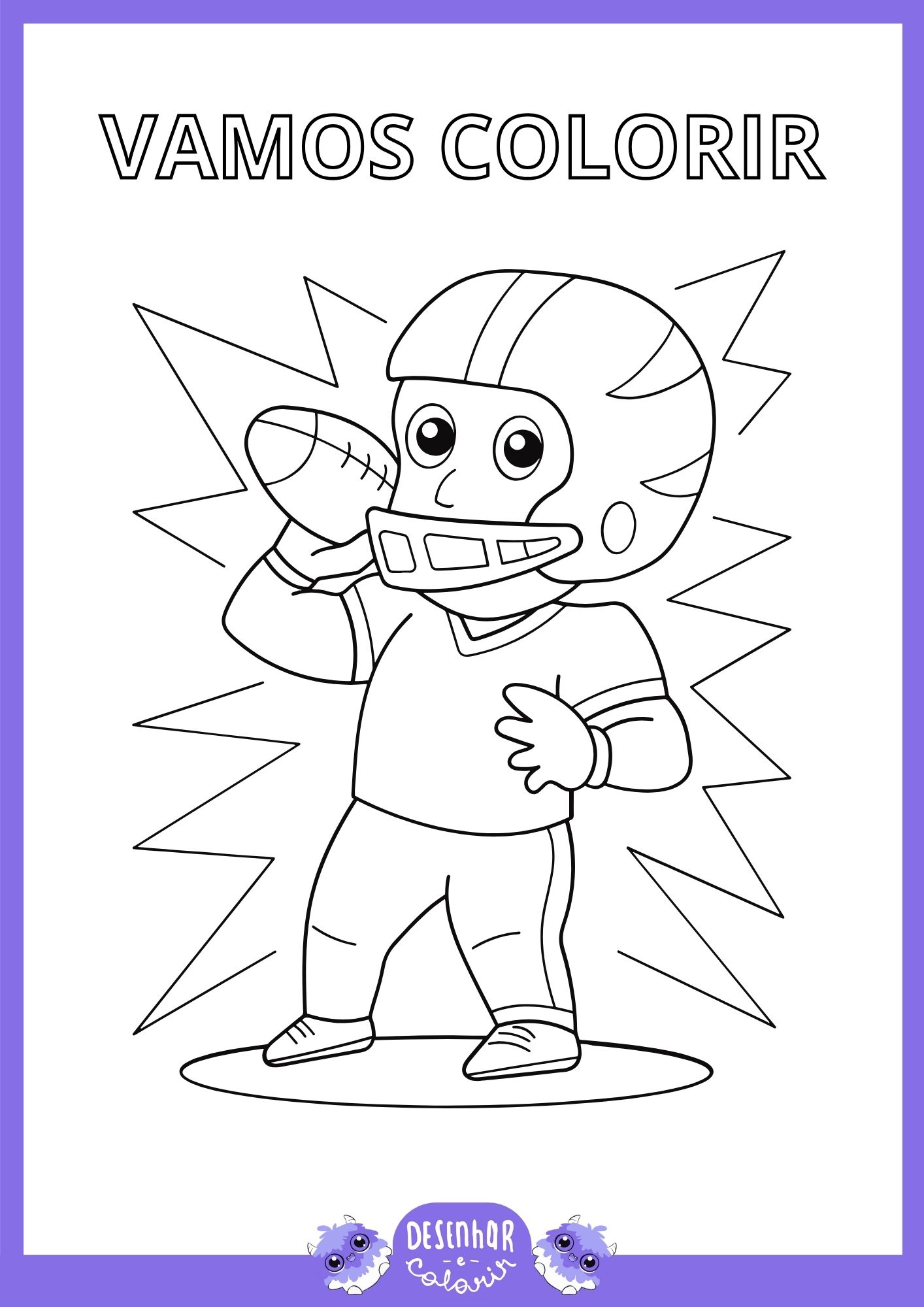 Desenho de Futebol Americano para Colorir