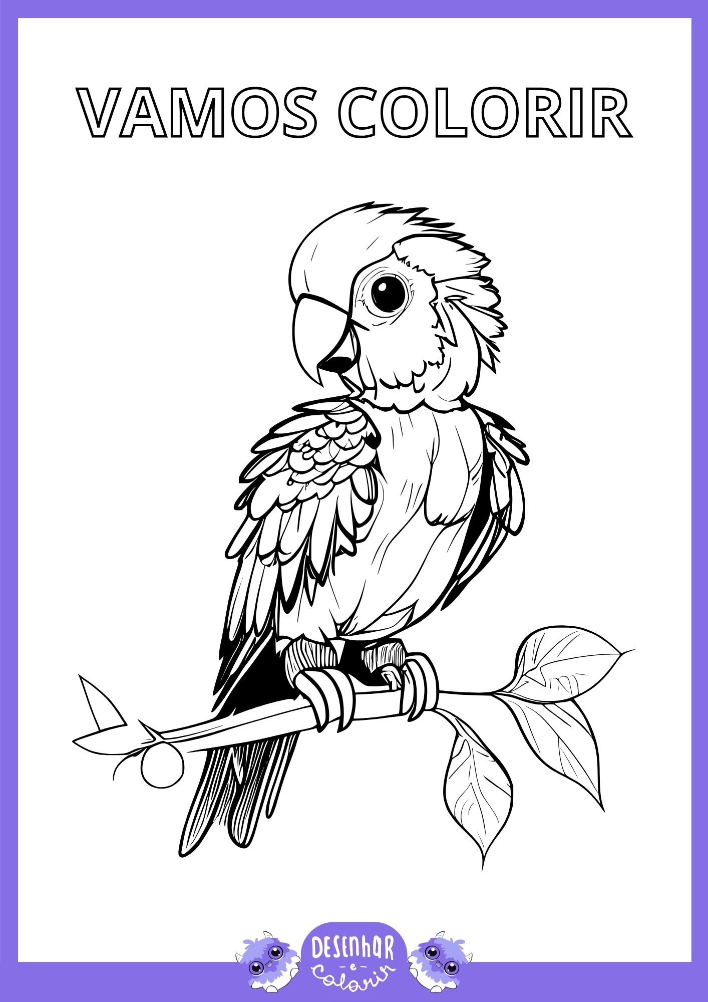 Desenho de arara para colorir