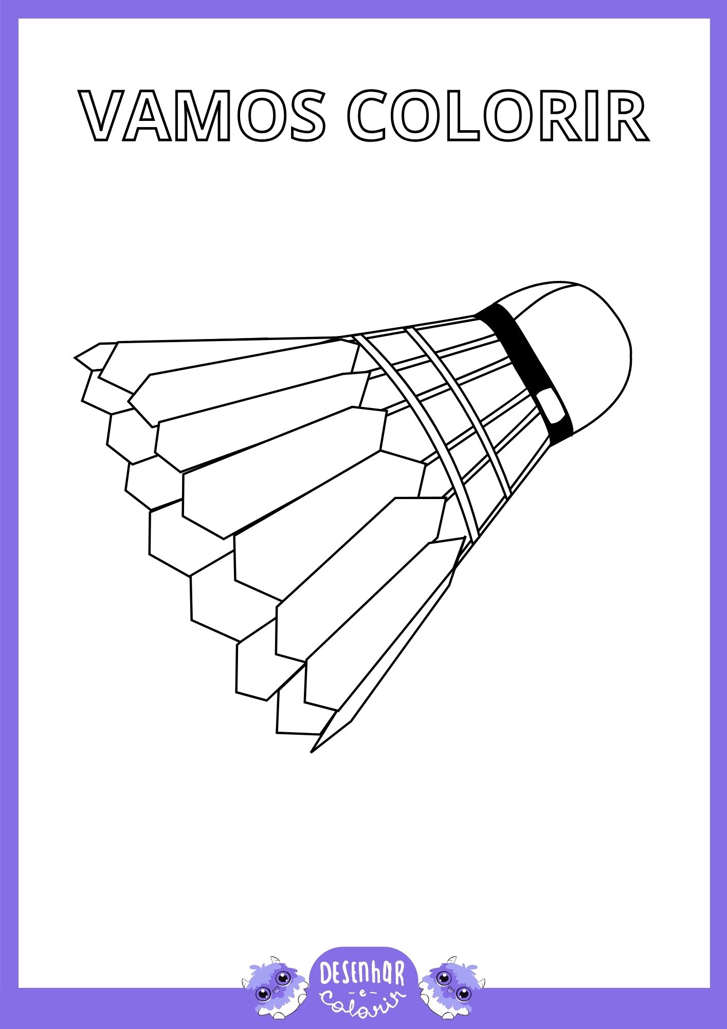 Desenho de uma peteca para colorir