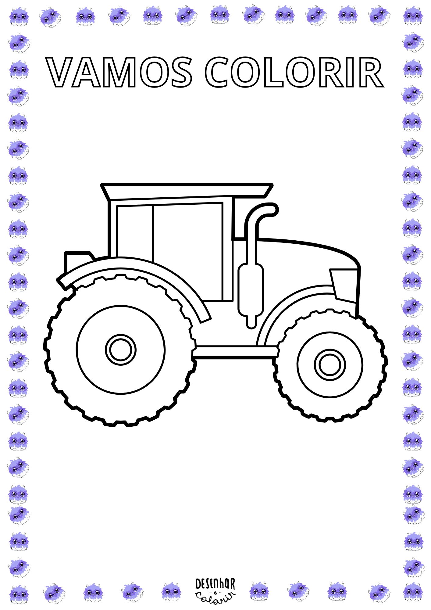 desenho de trator para colorir