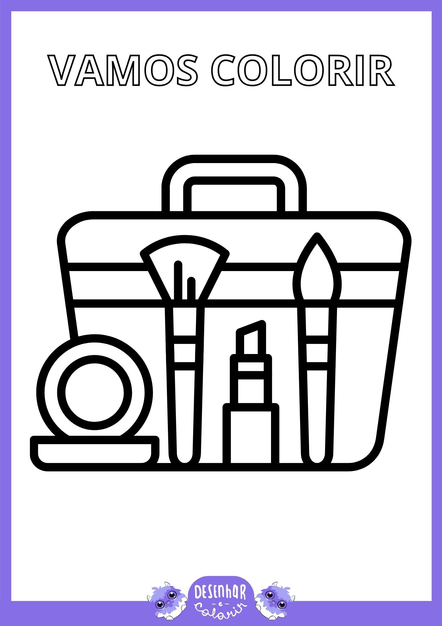 Desenho de kit de maquiagem para colorir