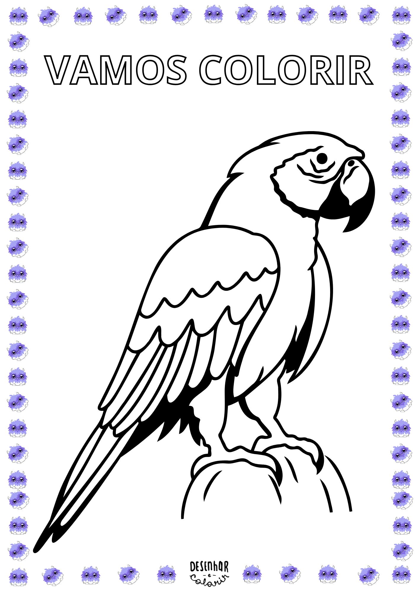 imagens de arara para colorir