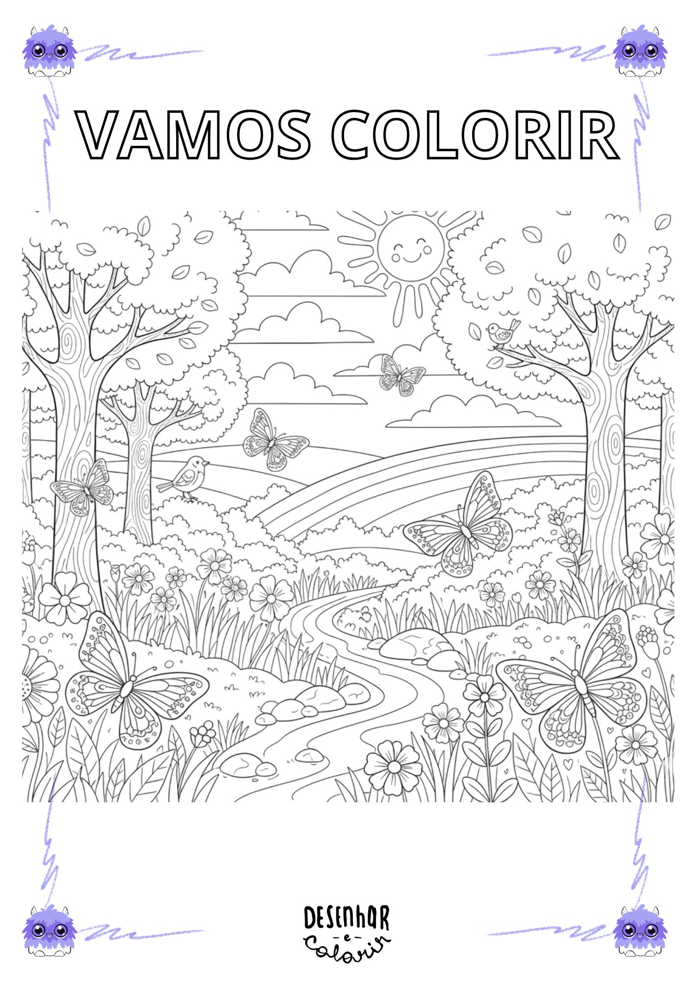 imagem de natureza para colorir